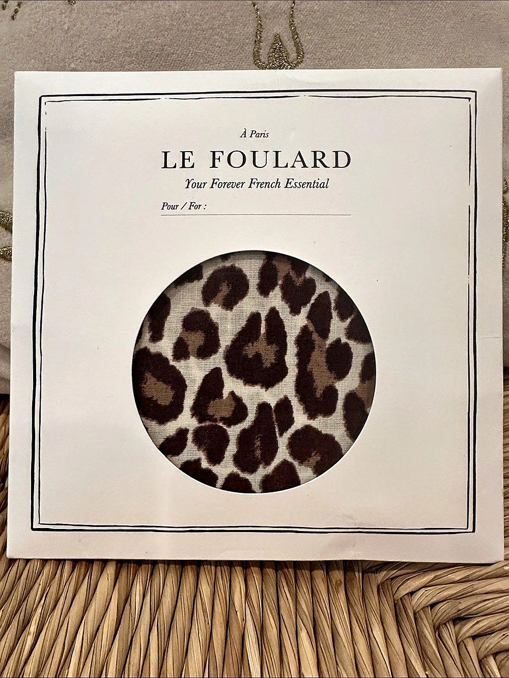Sézane Le Foulard Print Scarf NWT in Brown & Cream